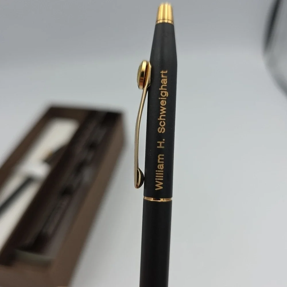 Cross Classic Century Ballpoint Pencil & Pen Satin Black Finish Great Condition